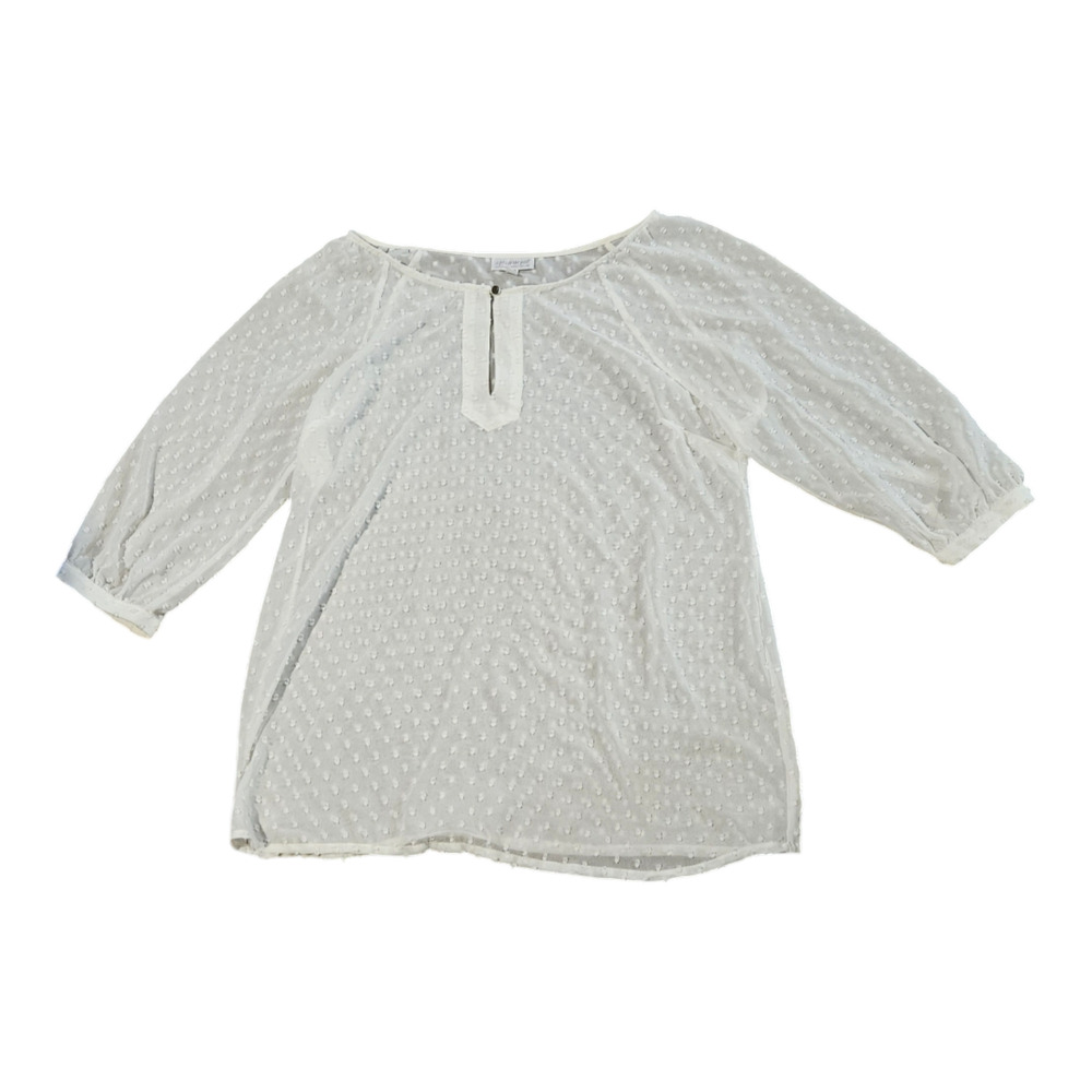 A Pea in the Pod Ivory Swiss Dot Maternity Blouse